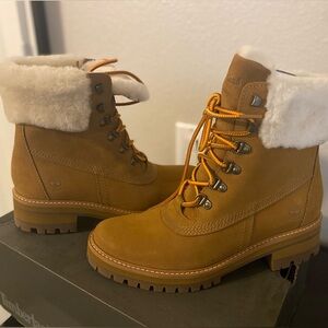 Timberland Women's Courmayeur Valley 6-Inch Waterproof Faux-Fur Boots.